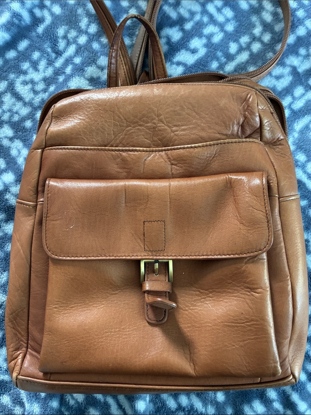 Leather Tan Backpack Bag - Hilliard and Hanson